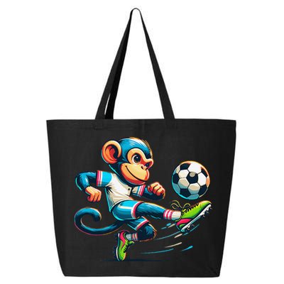 Funny Monkey Design Monkey Playing Soccer 25L Jumbo Tote