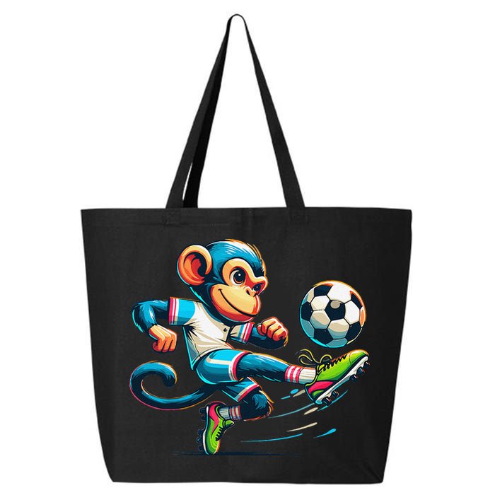 Funny Monkey Design Monkey Playing Soccer 25L Jumbo Tote