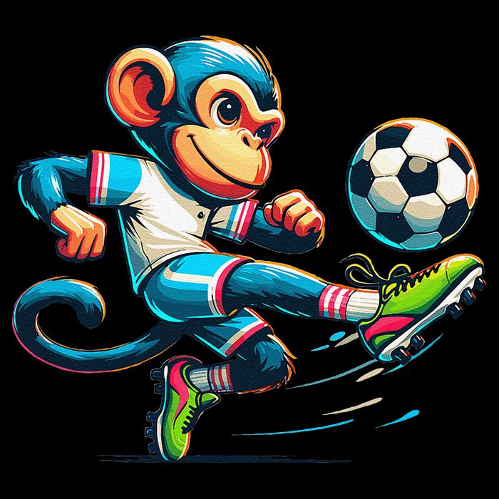 Funny Monkey Design Monkey Playing Soccer Baby Bodysuit