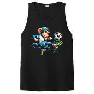 Funny Monkey Design Monkey Playing Soccer PosiCharge Competitor Tank