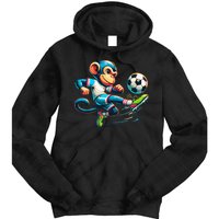 Funny Monkey Design Monkey Playing Soccer Tie Dye Hoodie