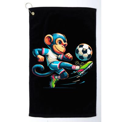 Funny Monkey Design Monkey Playing Soccer Golf Towel