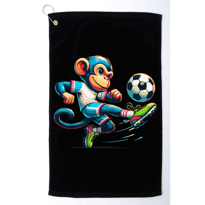 Funny Monkey Design Monkey Playing Soccer Golf Towel