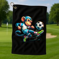 Funny Monkey Design Monkey Playing Soccer Golf Towel