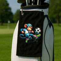 Funny Monkey Design Monkey Playing Soccer Golf Towel
