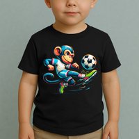Funny Monkey Design Monkey Playing Soccer Toddler T-Shirt