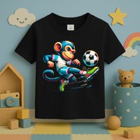 Funny Monkey Design Monkey Playing Soccer Toddler T-Shirt