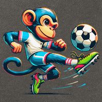 Funny Monkey Design Monkey Playing Soccer Cotton Canvas Backpack