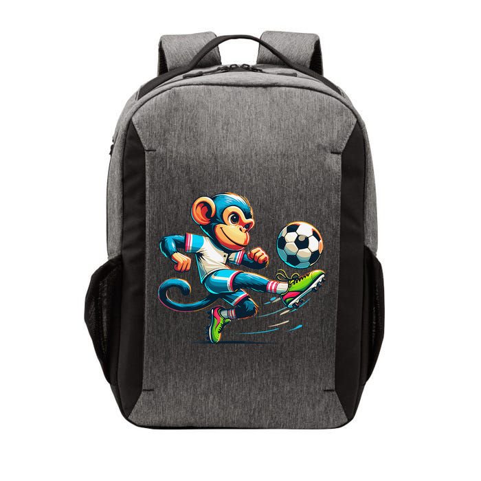 Funny Monkey Design Monkey Playing Soccer Vector Backpack