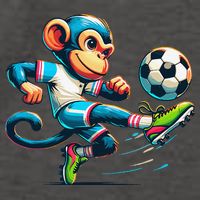 Funny Monkey Design Monkey Playing Soccer Vector Backpack