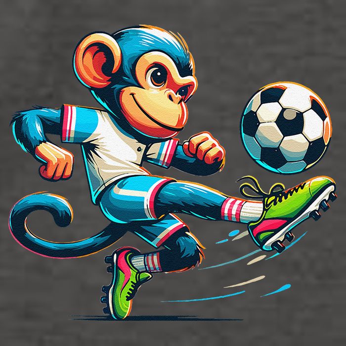 Funny Monkey Design Monkey Playing Soccer Vector Backpack
