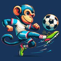 Funny Monkey Design Monkey Playing Soccer Infant Baby Jersey Bodysuit
