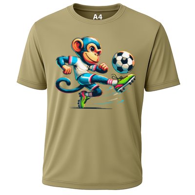 Funny Monkey Design Monkey Playing Soccer Performance Shirt