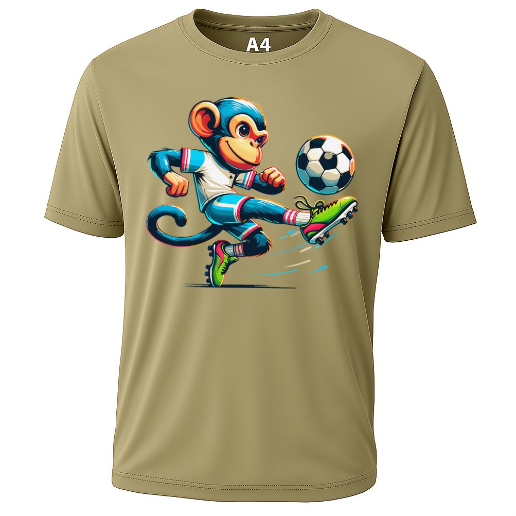 Funny Monkey Design Monkey Playing Soccer Performance Shirt