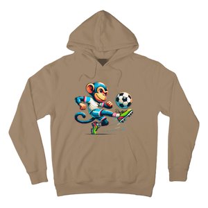 Funny Monkey Design Monkey Playing Soccer Hoodie