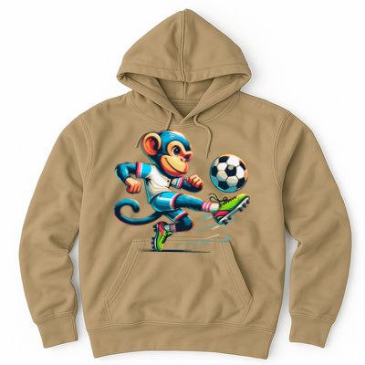 Funny Monkey Design Monkey Playing Soccer Hoodie