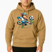 Funny Monkey Design Monkey Playing Soccer Hoodie