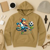 Funny Monkey Design Monkey Playing Soccer Hoodie