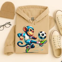 Funny Monkey Design Monkey Playing Soccer Hoodie