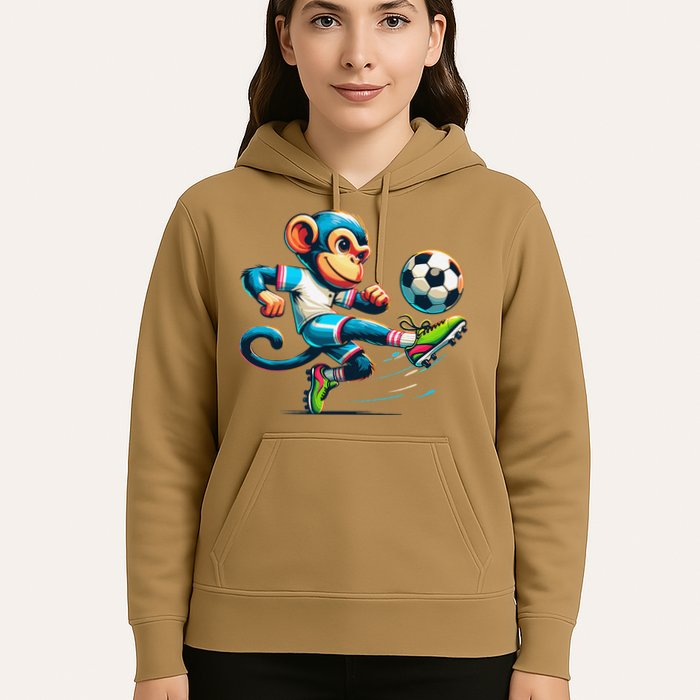 Funny Monkey Design Monkey Playing Soccer Hoodie