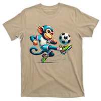 Funny Monkey Design Monkey Playing Soccer T-Shirt