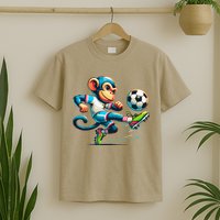 Funny Monkey Design Monkey Playing Soccer T-Shirt