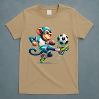 Funny Monkey Design Monkey Playing Soccer T-Shirt