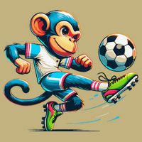 Funny Monkey Design Monkey Playing Soccer Magnet