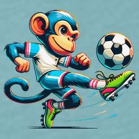 Funny Monkey Design Monkey Playing Soccer Sueded Cloud Jersey T-Shirt