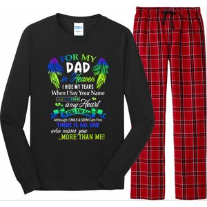 For My Dad In Heaven I Hide My Tears Who Miss You Meaningful Gift Long Sleeve Pajama Set