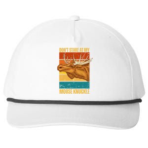 Funny Moose Don't Stare At My Moose Knuckle Snapback Five-Panel Rope Hat