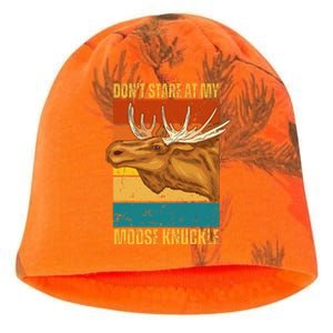 Funny Moose Don't Stare At My Moose Knuckle Kati - Camo Knit Beanie