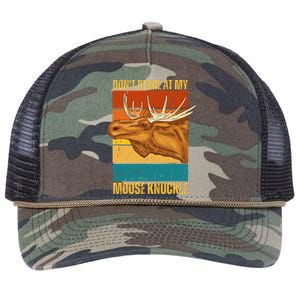 Funny Moose Don't Stare At My Moose Knuckle Retro Rope Trucker Hat Cap