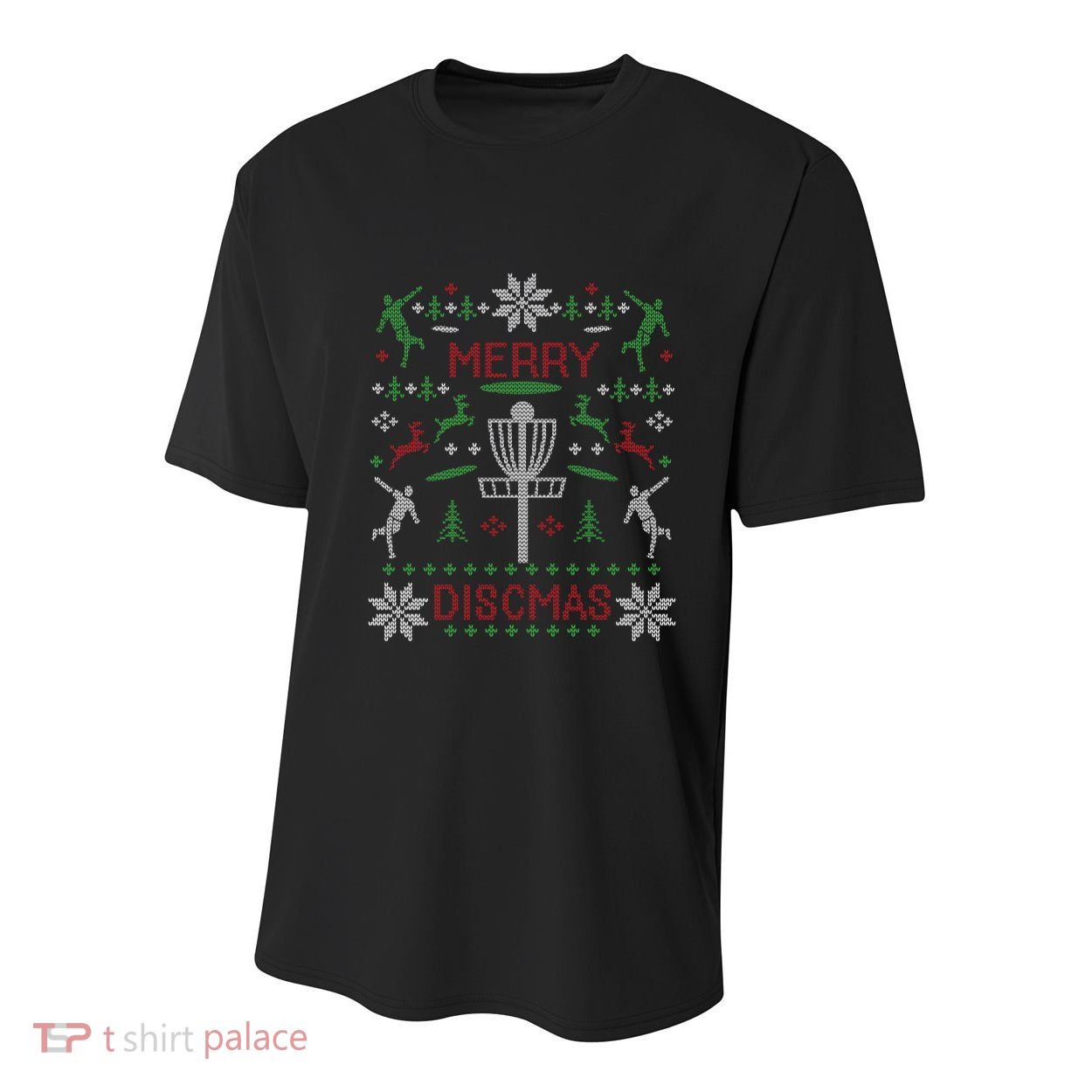 Funny Merry Discmas Disc Golf Ugly Christmas Sweater Design Gift Youth Performance Sprint T-Shirt