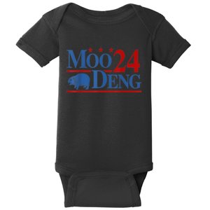 Funny Moo Deng 2024 Cute Baby Hippo Moo Deng Gift Baby Bodysuit