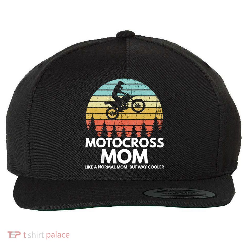 Funny Motocross Dirt Bike Mom Retro 70s Motocross Braaap Wool Snapback Cap
