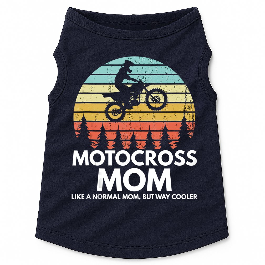 Funny Motocross Dirt Bike Mom Retro 70s Motocross Braaap Doggie Tank