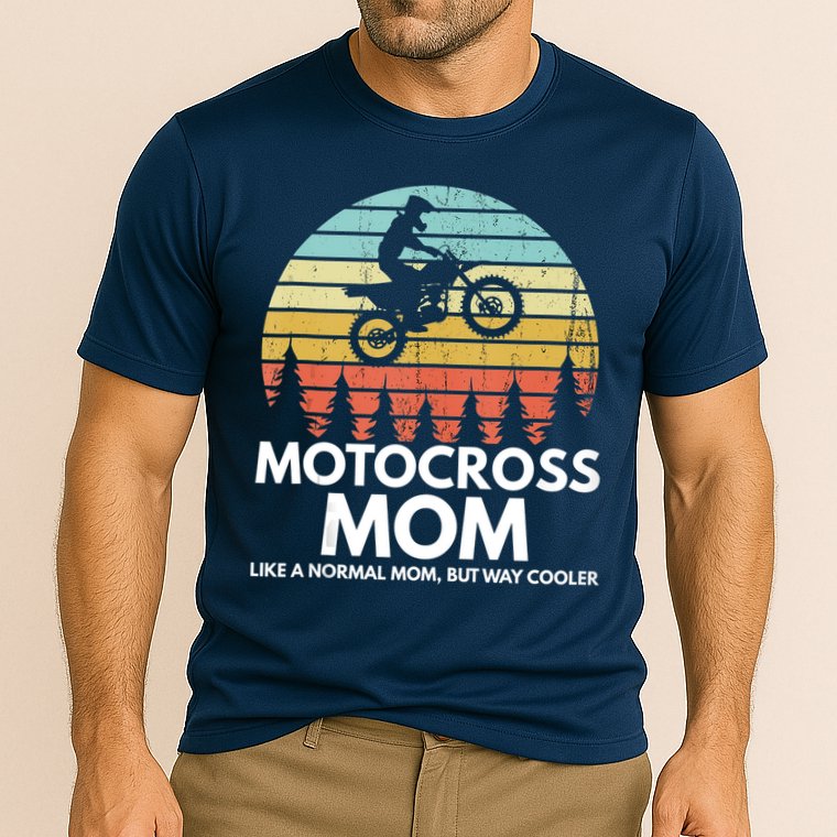 Funny Motocross Dirt Bike Mom Retro 70s Motocross Braaap Cooling Performance Crew T-Shirt