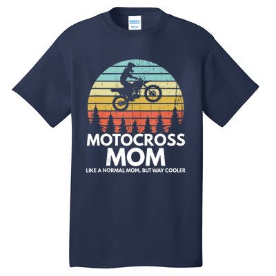 Funny Motocross Dirt Bike Mom Retro 70s Motocross Braaap Tall T-Shirt