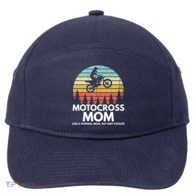 Funny Motocross Dirt Bike Mom Retro 70s Motocross Braaap 7-Panel Snapback Hat