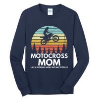 Funny Motocross Dirt Bike Mom Retro 70s Motocross Braaap Tall Long Sleeve T-Shirt