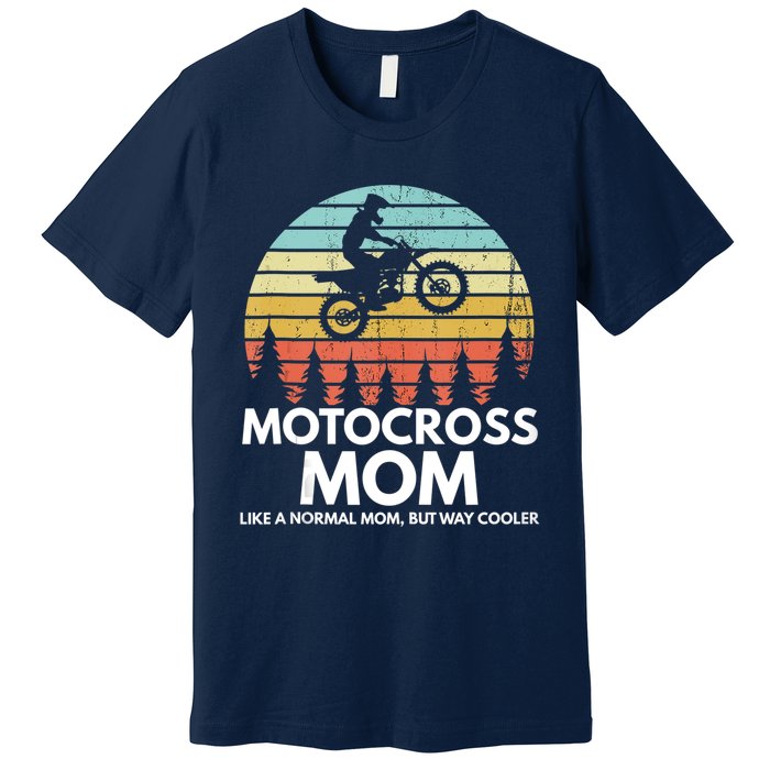 Funny Motocross Dirt Bike Mom Retro 70s Motocross Braaap Premium T-Shirt