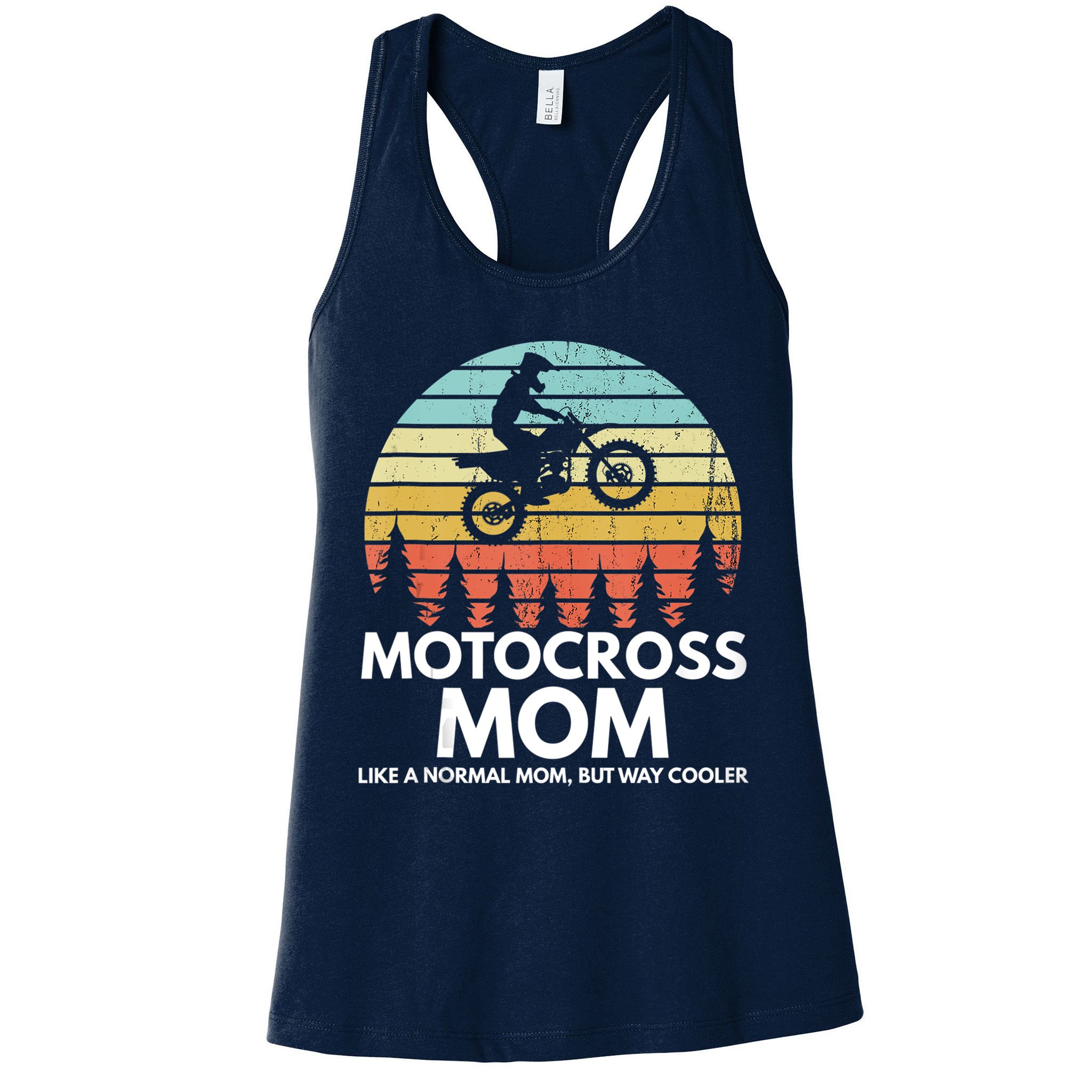 Funny Motocross Dirt Bike Mom Retro 70s Motocross Braaap Womens Tank Top