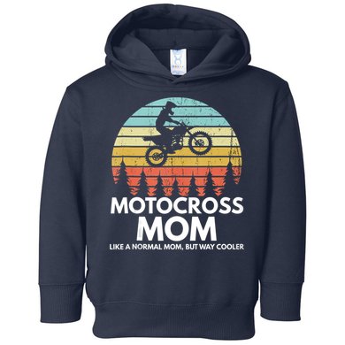 Funny Motocross Dirt Bike Mom Retro 70s Motocross Braaap Toddler Hoodie