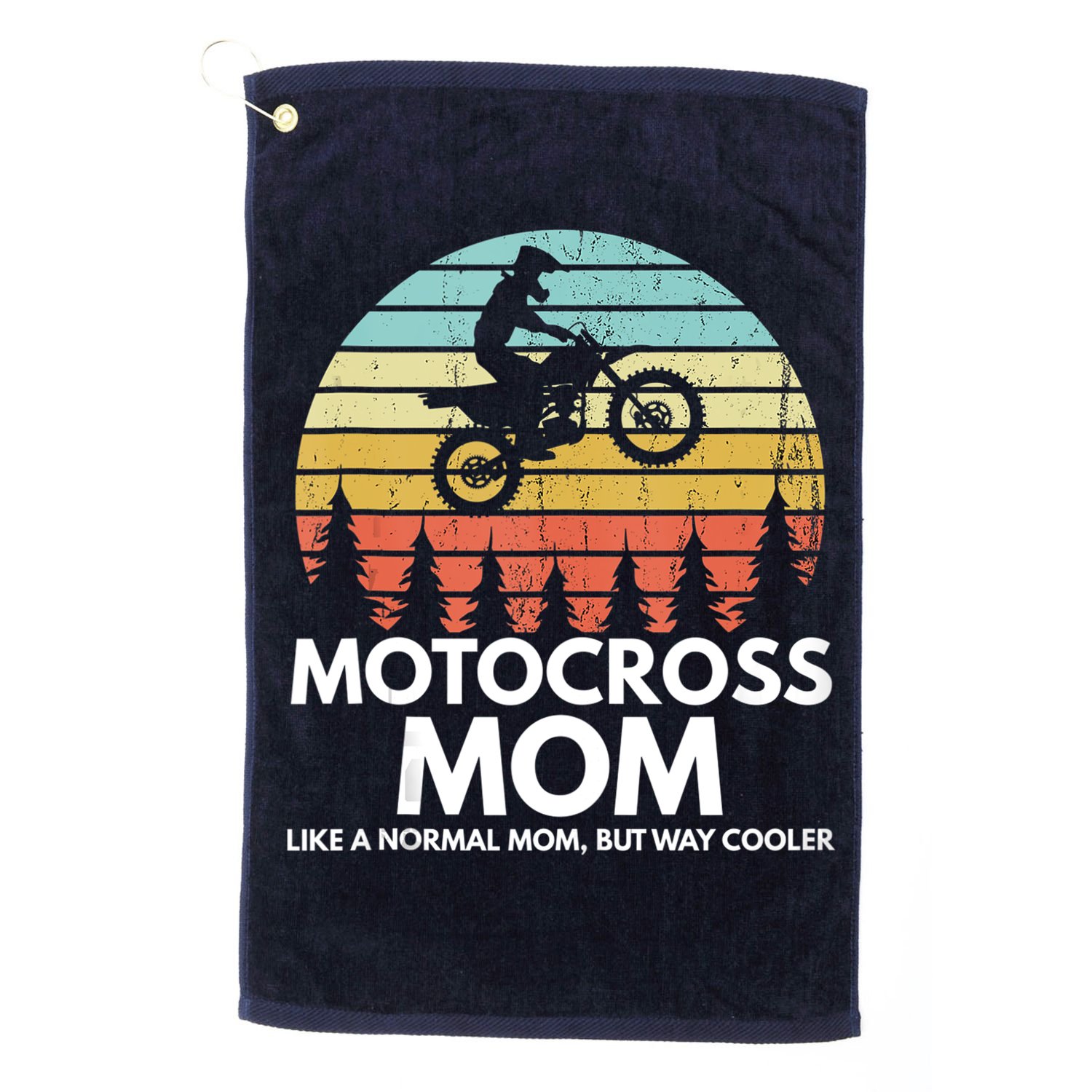 Funny Motocross Dirt Bike Mom Retro 70s Motocross Braaap Golf Towel