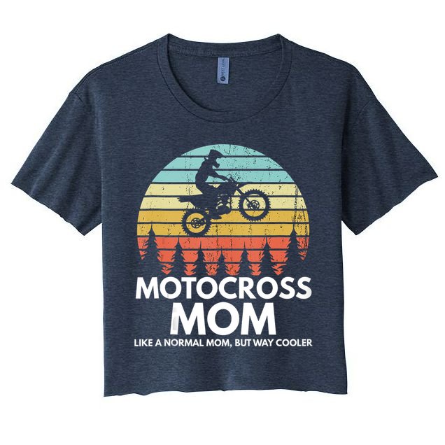 Funny Motocross Dirt Bike Mom Retro 70s Motocross Braaap Crop Top