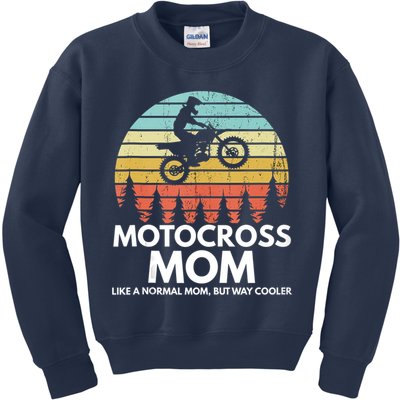 Funny Motocross Dirt Bike Mom Retro 70s Motocross Braaap Kids Sweatshirt
