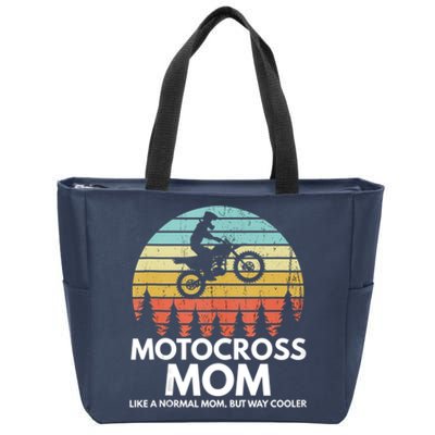 Funny Motocross Dirt Bike Mom Retro 70s Motocross Braaap Zip Tote Bag