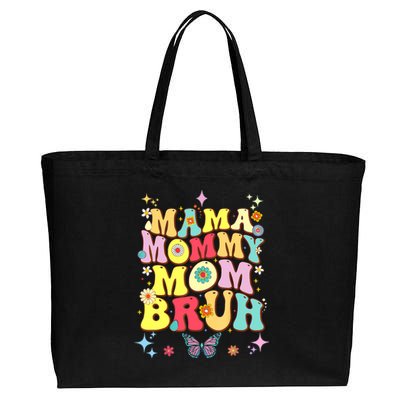 Funny Mother's Day , Mama Mommy Mom Bruh Mom Color Cotton Canvas Jumbo Tote