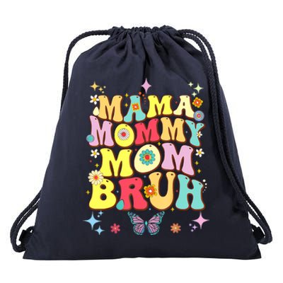 Funny Mother's Day , Mama Mommy Mom Bruh Mom Color Drawstring Bag